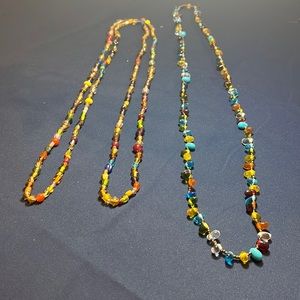 Rainbow layering necklaces